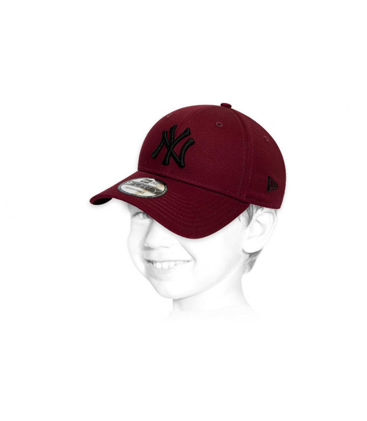 casquette enfant NY bordeaux Casquette Kids League Ess NY 940 maroon black